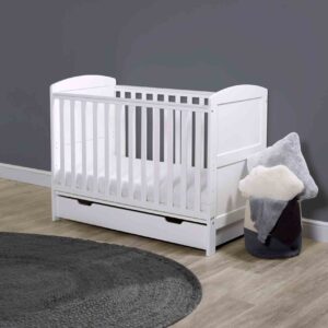 Ickle Bubba Coleby Mini Cot Bed and Under Drawer - White