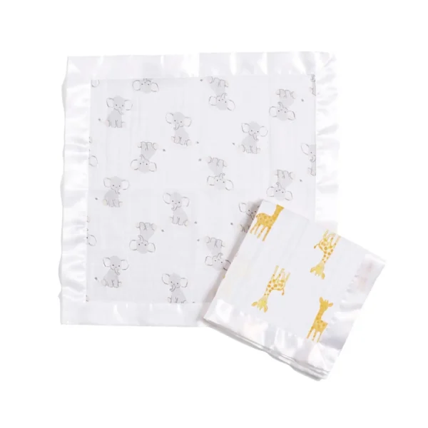 Aden + Anais Pack of 2 Essential Cotton Muslin Security Blankets - Safari Babes (23-19-380)