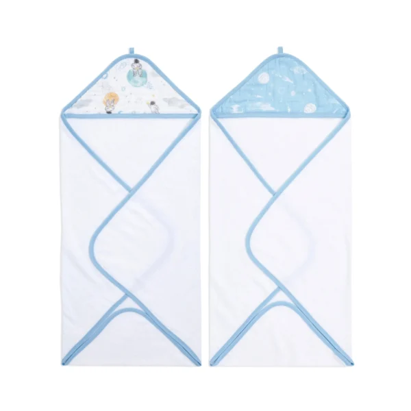 Aden + Anais Pack of 2 Essential Hooded Towel - Space Explorers (23-19-353)