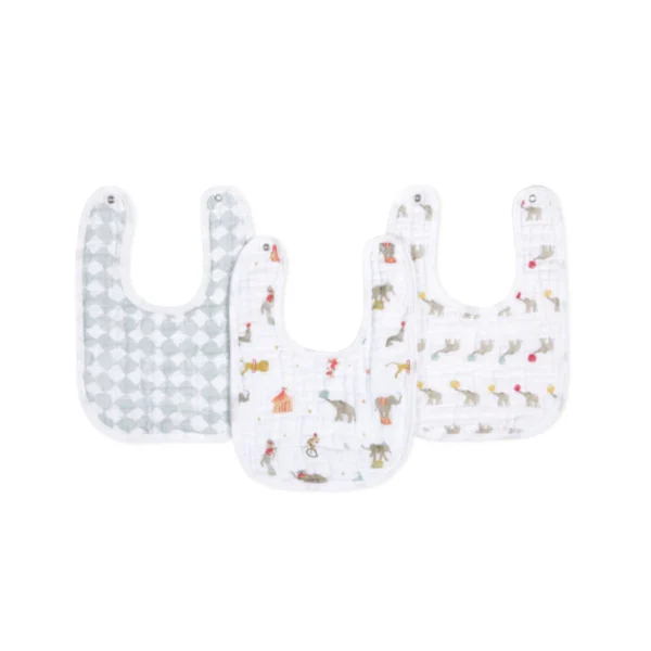 aden anais pack of 3 essential cotton muslin snap bibs elephant circus 23 19 343