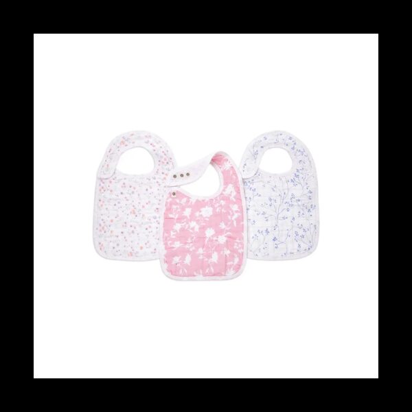 Aden + Anais Pack of 3 Snap Bibs Cotton Muslin - Ma Fleur (23-19-116)