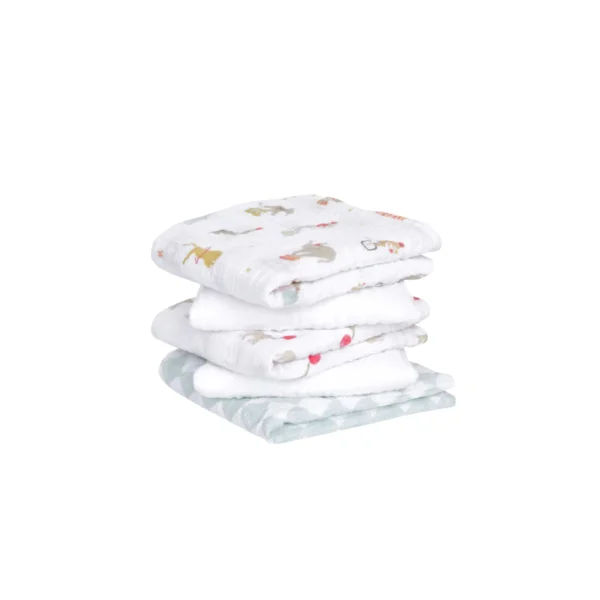 Aden + Anais Pack of 5 Essentials Cotton Muslin Squares - Elephant Circus (23-19-287)