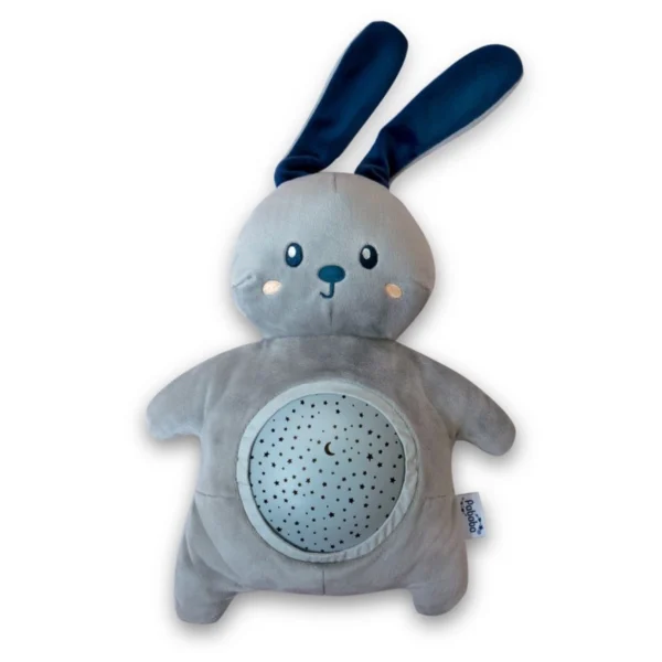 angelcare pabobo stars projector plush with music rabbit grey