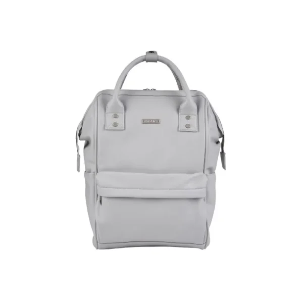 bababing mani faux leather backpack changing bag dove grey