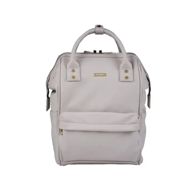 bababing mani faux leather backpack changing bag grey blush