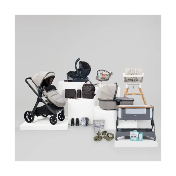 BabaBing Raffi 17 Piece Travel System, Home & Feeding Bundle - Almond