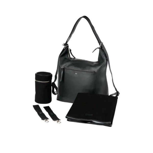 bababing vivo leather changing bag black