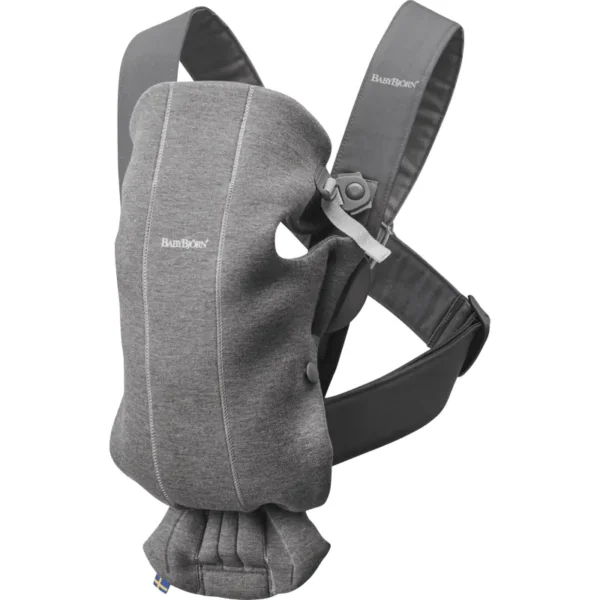 babybjorn mini baby 3d jersey carrier dark grey