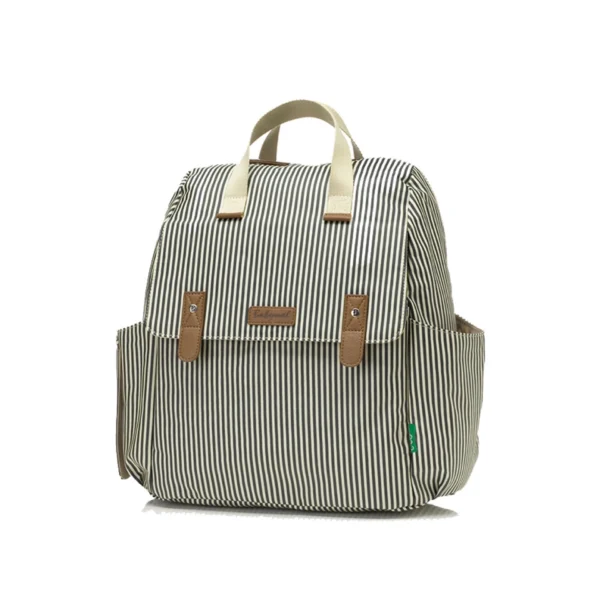 babymel robyn eco convertible backpack navy stripe