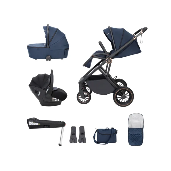 Babymore Chia Travel System Pecan with Base - Midnight Blue