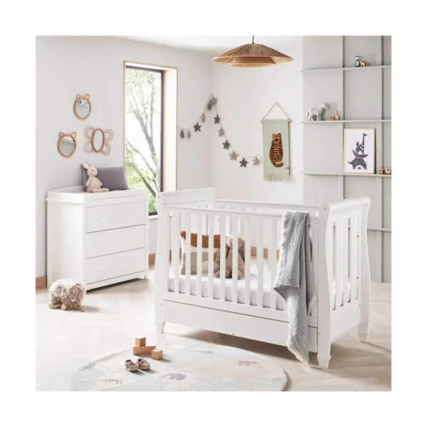 Babymore Eva Sleigh 2 Piece Roomset-White