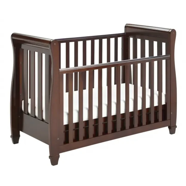 Babymore Eva Sleigh DROPSIDE Convertible Cot Bed - Brown