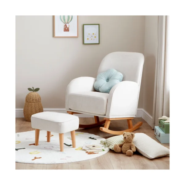 Babymore Freya Nursing Chair with Stool - Cream + Free Nursing Pillow Worth £59.99!