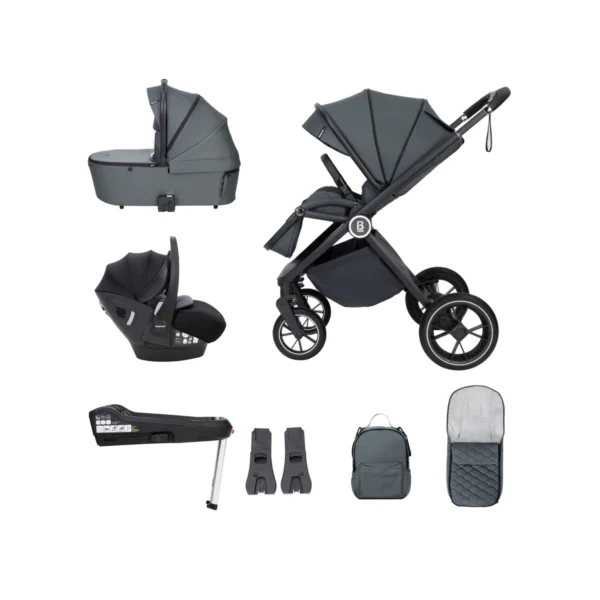 Babymore Kai Travel System Pecan with Base - Forest Grey