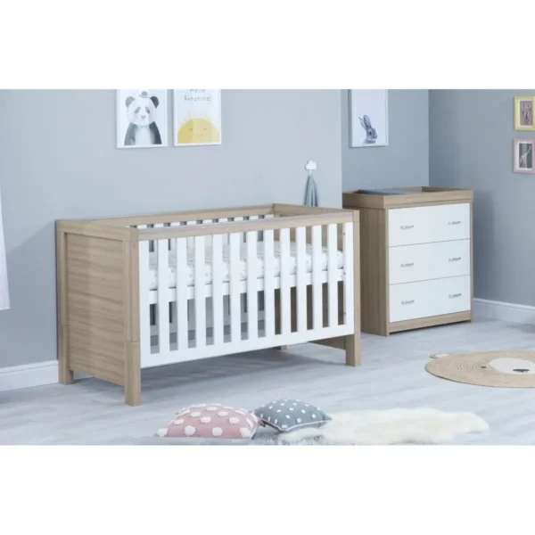 Babymore Luno 2 Piece Furniture Room Set - Oak/White