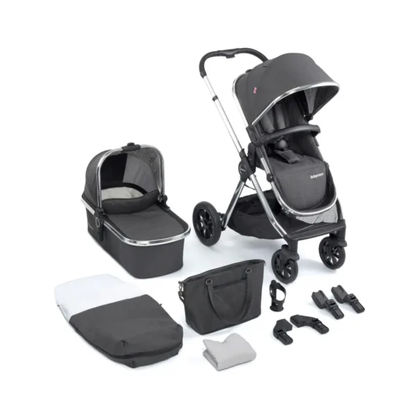 Babymore Memore V2 11 Piece Pram System Bundle - Chrome