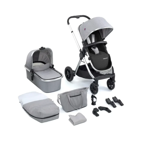 Babymore MeMore V2 11 Piece Pram System Bundle - Silver