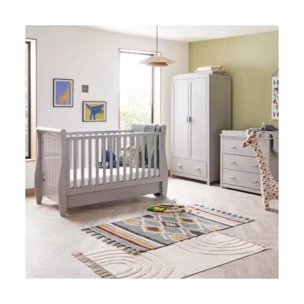 babymore stella sleigh 3 piece roomset grey