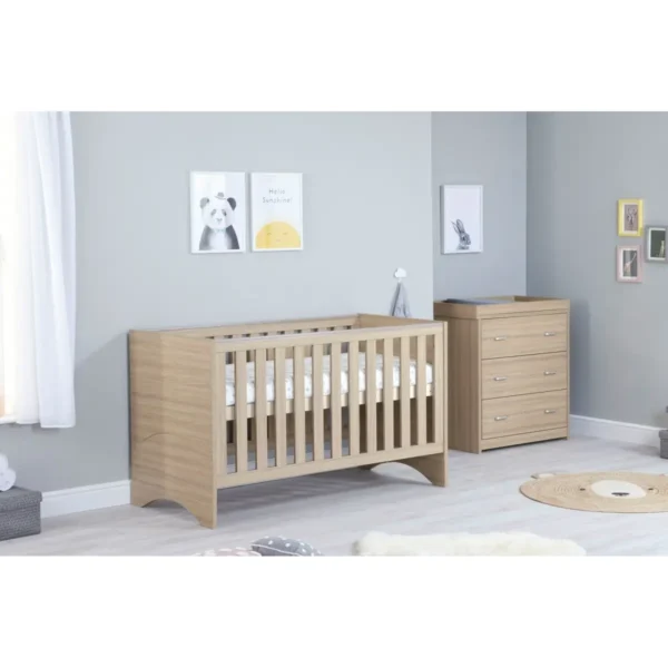 Babymore Veni 2 Piece Furniture Room Set - Oak