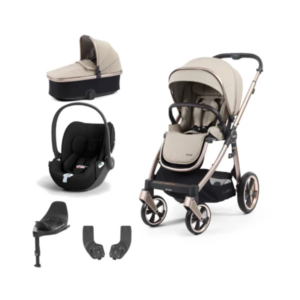 BabyStyle Oyster 3 Essential 5pc Bundle with Cybex Cloud T Car Seat & Base - Creme Brulee + FREE Oyster Organiser!