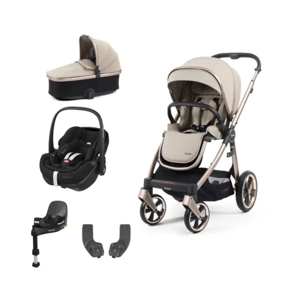 BabyStyle Oyster 3 Essential 5pc Bundle with Maxi Cosi Pebble 360 Pro Car Seat & Base - Creme Brulee