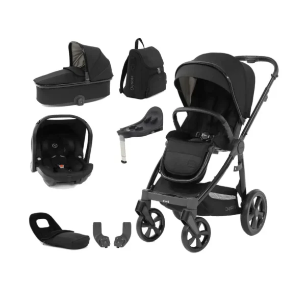 BabyStyle Oyster 3 Gloss Black Chassis Edition Luxury 7 Piece Bundle - Pixel + FREE Oyster Organiser!