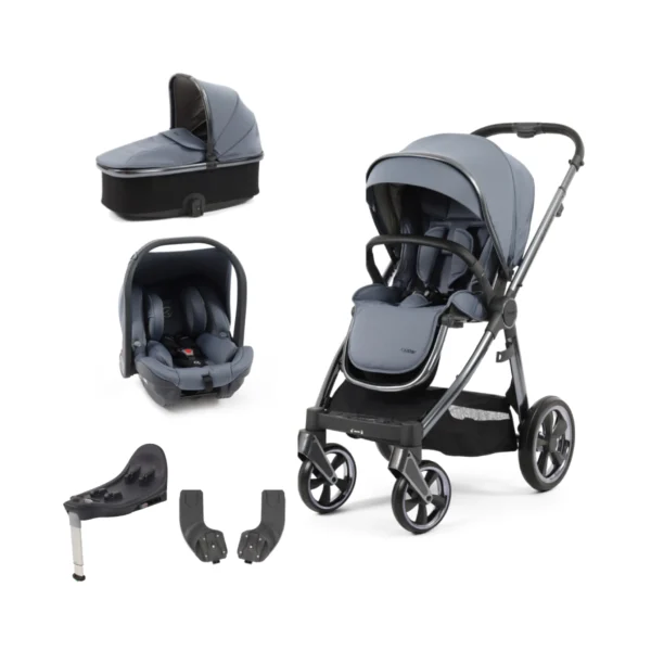 BabyStyle Oyster 3 Gun Metal Chassis Essential 5 Piece Travel System - Dream Blue + FREE Oyster Organiser!