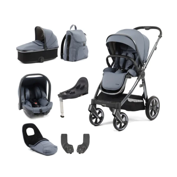 BabyStyle Oyster 3 Gun Metal Chassis Luxury 7 Piece Bundle - Dream Blue + FREE Oyster Organiser!