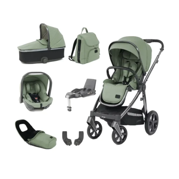 BabyStyle Oyster 3 Gun Metal Finish Edition Luxury 7 Piece Bundle - Spearmint + FREE Oyster Organiser!