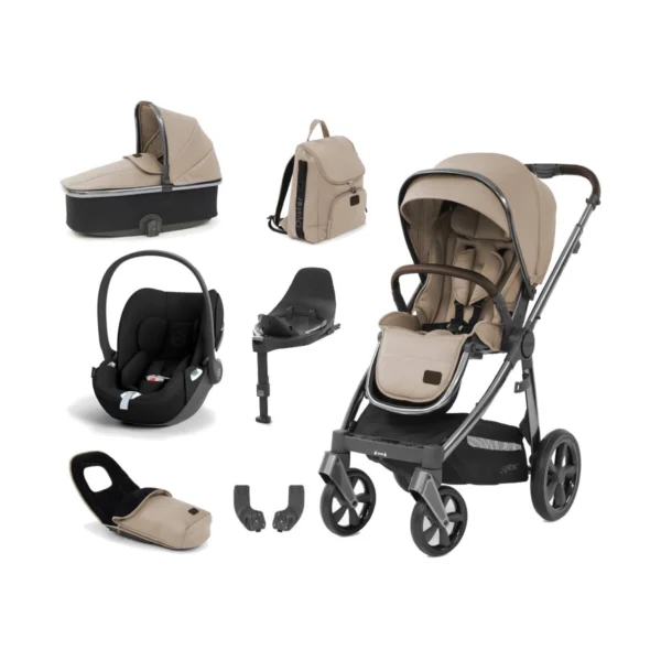 BabyStyle Oyster 3 Luxury 7pc Bundle with Cybex Cloud T Car Seat & Base - Butterscotch + FREE Oyster Organiser!