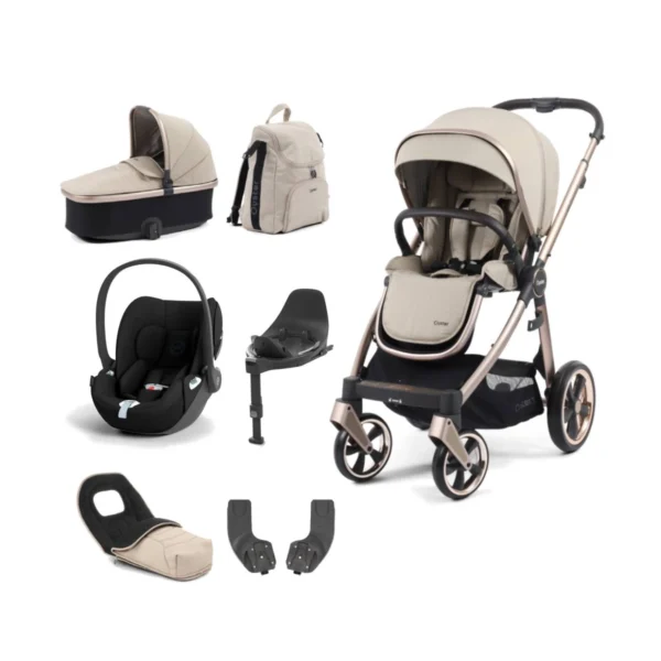 BabyStyle Oyster 3 Luxury 7pc Bundle with Cybex Cloud T Car Seat & Base - Creme Brulee + FREE Oyster Organiser!