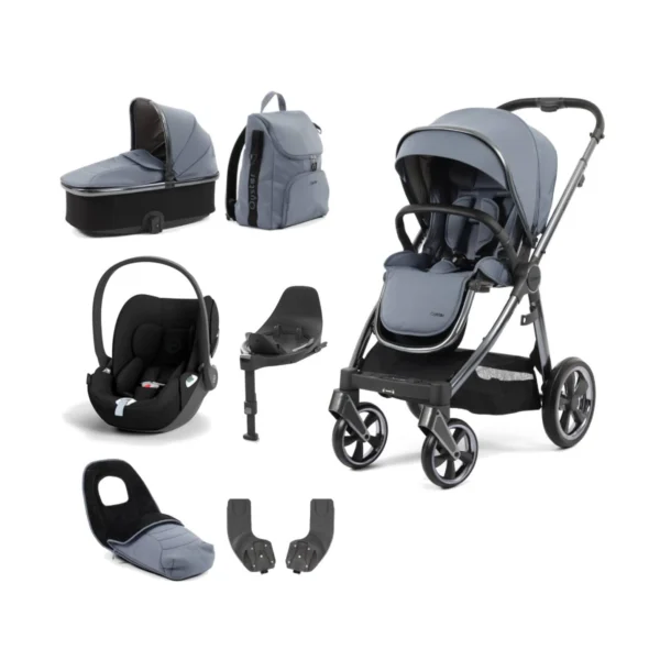 BabyStyle Oyster 3 Luxury 7pc Bundle with Cybex Cloud T Car Seat & Base - Dream Blue + FREE Oyster Organiser!