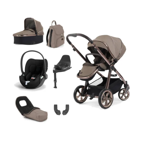 BabyStyle Oyster 3 Luxury 7pc Bundle with Cybex Cloud T Car Seat & Base - Mink + FREE Oyster Organiser!