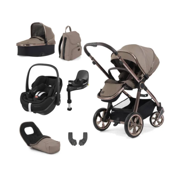 BabyStyle Oyster 3 Luxury 7pc Bundle with Maxi Cosi Pebble 360 Car Seat & Base - Mink + FREE Oyster Organiser!