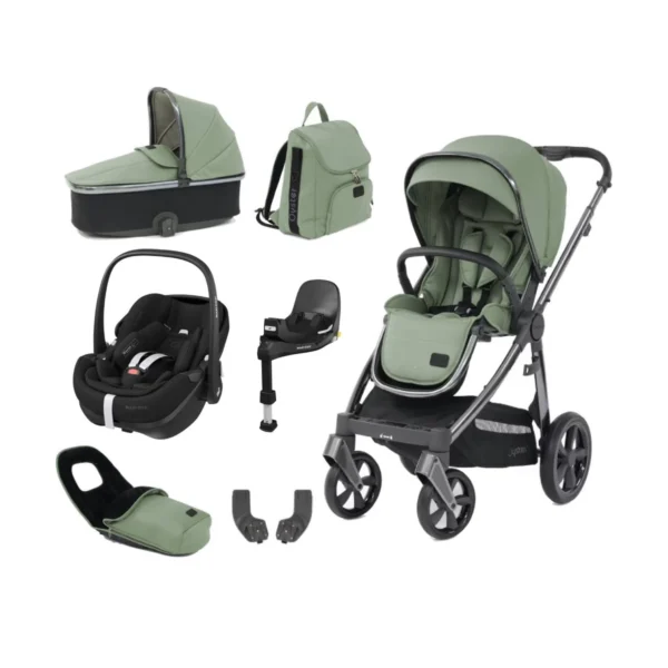 BabyStyle Oyster 3 Luxury 7pc Bundle with Maxi Cosi Pebble 360 Car Seat & Base - Spearmint + FREE Oyster Organiser!