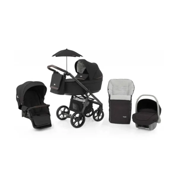 babystyle prestige 3 3in1 travel system grey frame brown liquorice