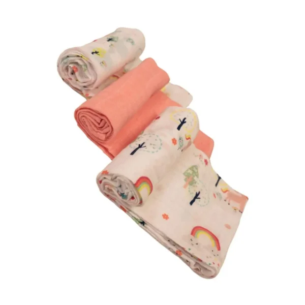 Bizzi Growin Pack of 3 Muslin Diaper Set-Wonderland