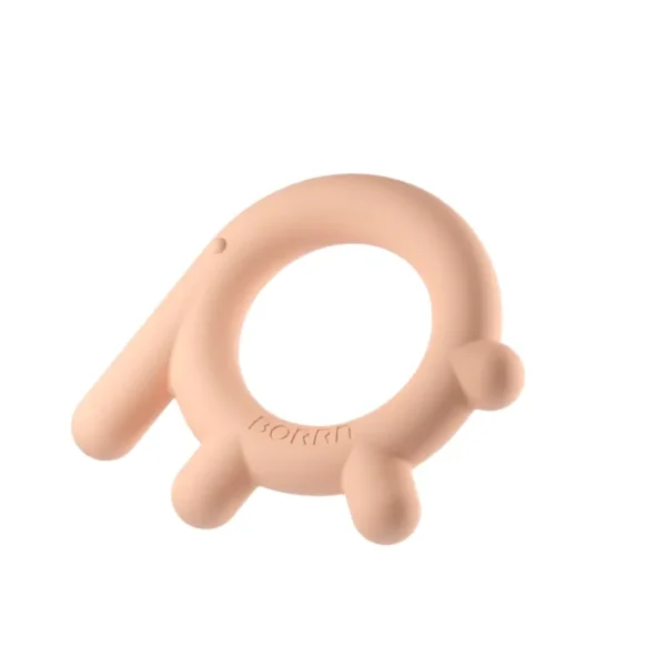 BORRN Silicone Animal Teether-Orange Elephant