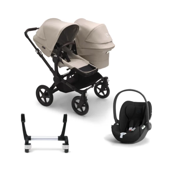 Bugaboo Donkey 5 Duo (Cloud T) Travel System Bundle - Black/Desert Taupe