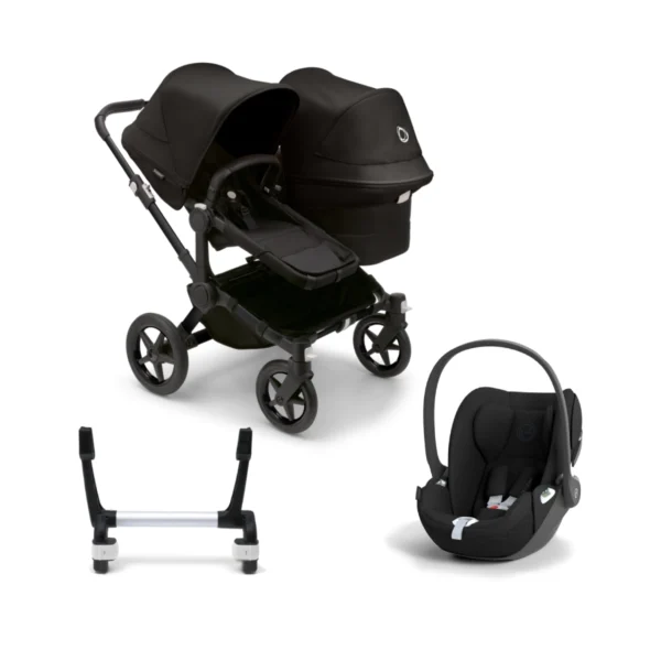 Bugaboo Donkey 5 Duo (Cloud T) Travel System Bundle - Black/Midnight Black