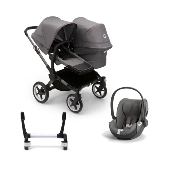 Bugaboo Donkey 5 Duo (Cloud T) Travel System Bundle - Graphite/Grey Melange