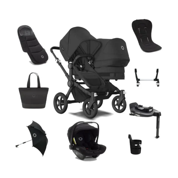 Bugaboo Donkey 5 Duo Complete Pushchair Bundle - Black/Midnight Black