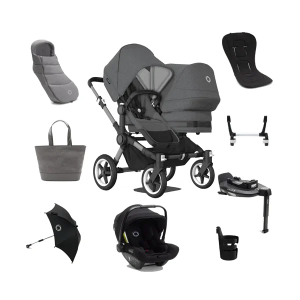 Bugaboo Donkey 5 Duo Complete Pushchair Bundle - Graphite/Grey Melange