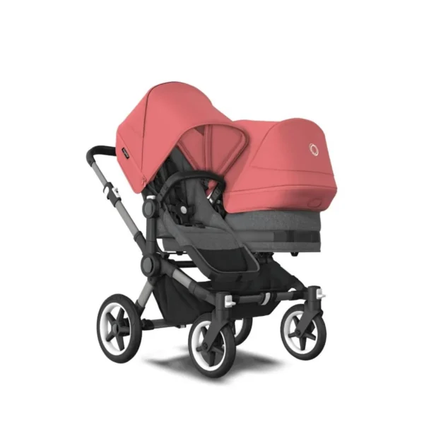 Bugaboo Donkey 5 Duo Styled By You Pushchair-Graphite/Grey Melange/Sunrise Red