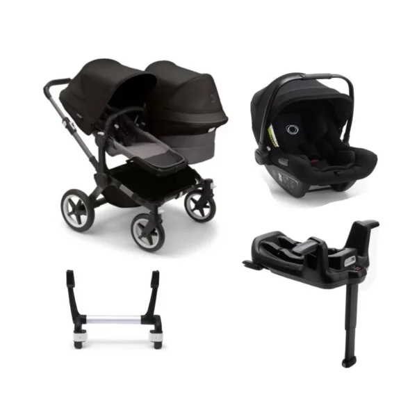 Bugaboo Donkey 5 Duo (Turtle Air) Travel System Bundle - Graphite/Grey Melange/Midnight Black