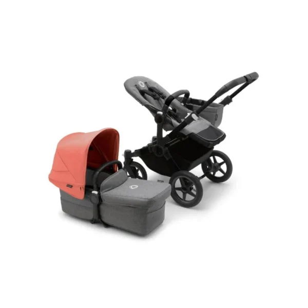 Bugaboo Donkey 5 Mono Styled By You Pushchair-Black/Grey Melange/Sunrise Red