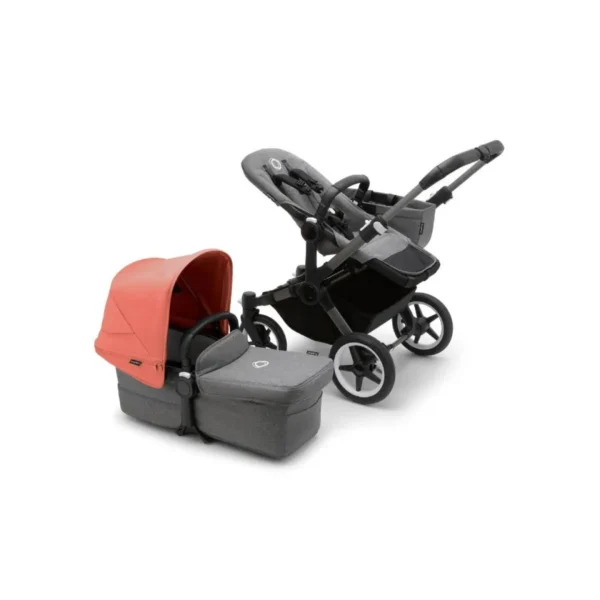 Bugaboo Donkey 5 Mono Styled By You Pushchair-Graphite/Grey Melange/Sunrise Red