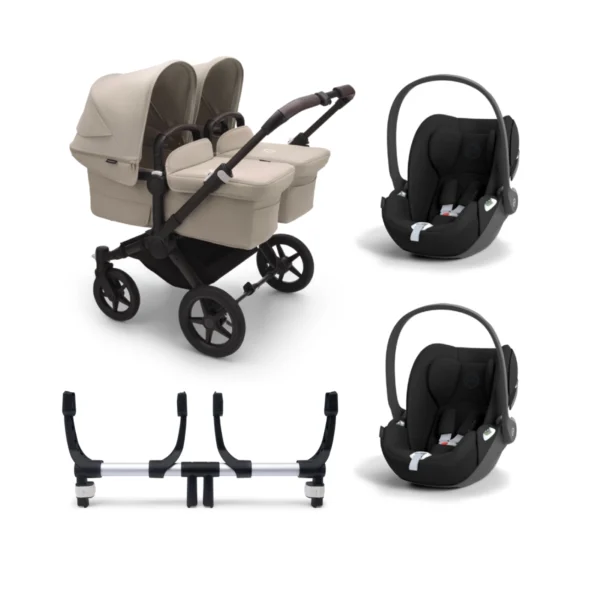 Bugaboo Donkey 5 Twin (Cloud T) Travel System Bundle - Black/Desert Taupe