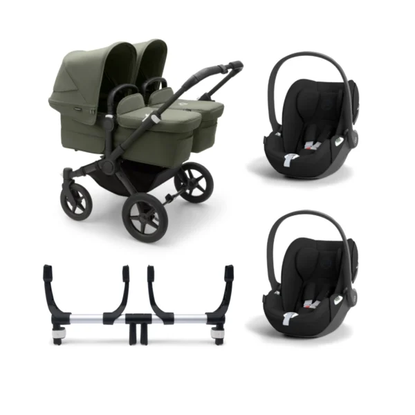 Bugaboo Donkey 5 Twin (Cloud T) Travel System Bundle - Black/Forest Green