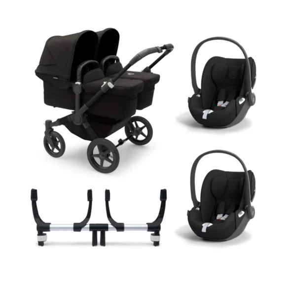 Bugaboo Donkey 5 Twin (Cloud T) Travel System Bundle - Black/Midnight Black